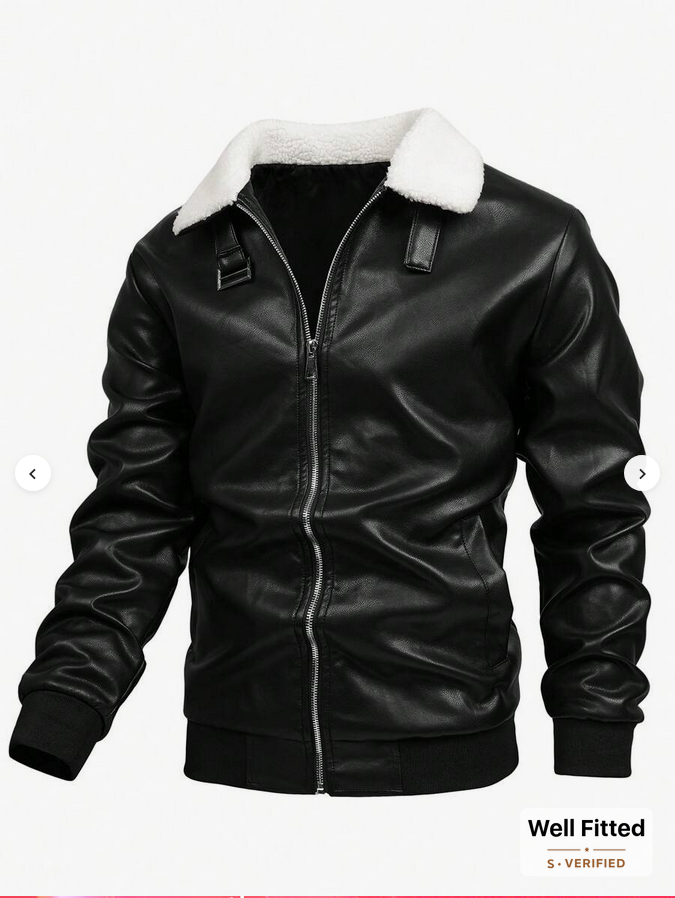 Men's Black Faux Leather Jacket