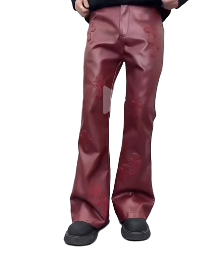 Red Faux Leather Pants