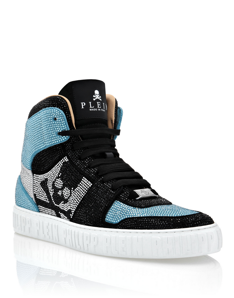 Philipp Plein Crystal Skull High-Top Sneaker