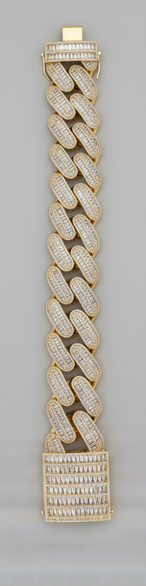 Gold Cuban Link Bracelet with Diamonds
