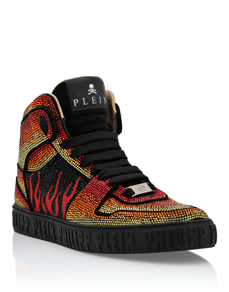 Philipp Plein Crystal Flame High-Top Sneaker