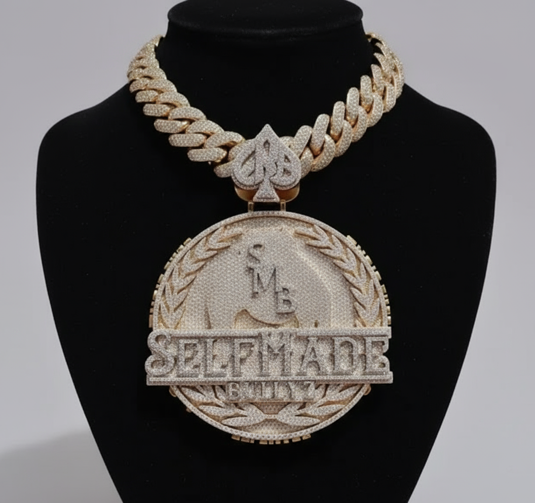 Custom 'Self Made' Diamond Pendant Necklace