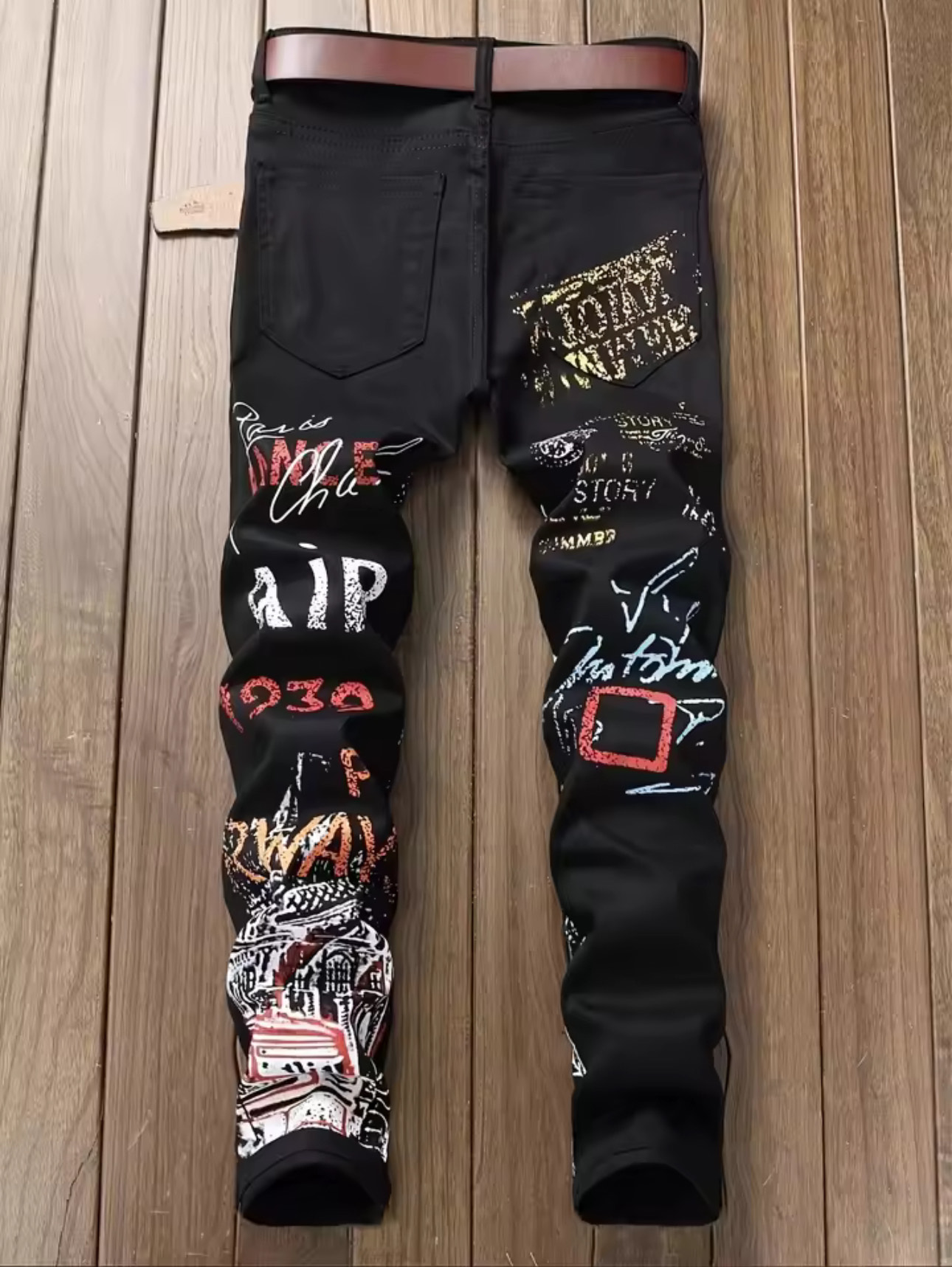 Graffiti Print Skinny Jeans