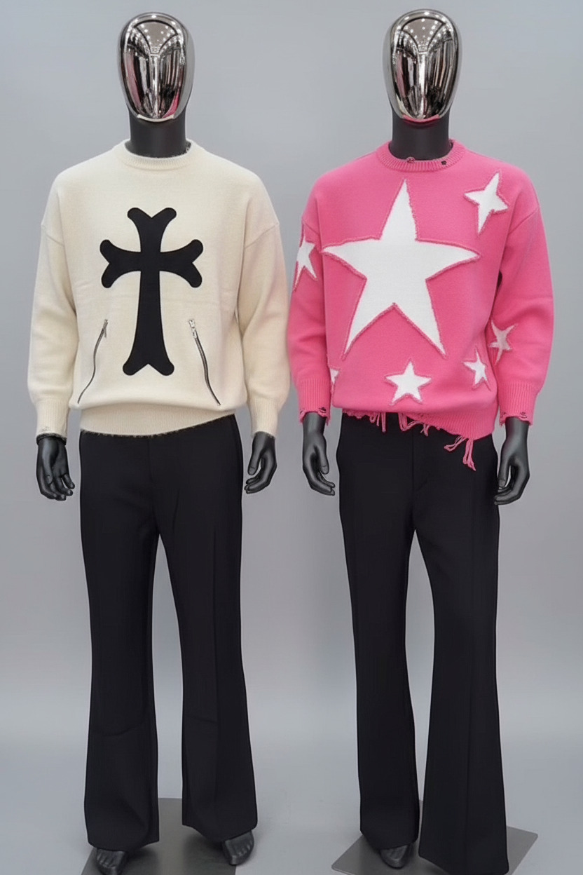 Designer Sweatshirts and Flared Pants Set