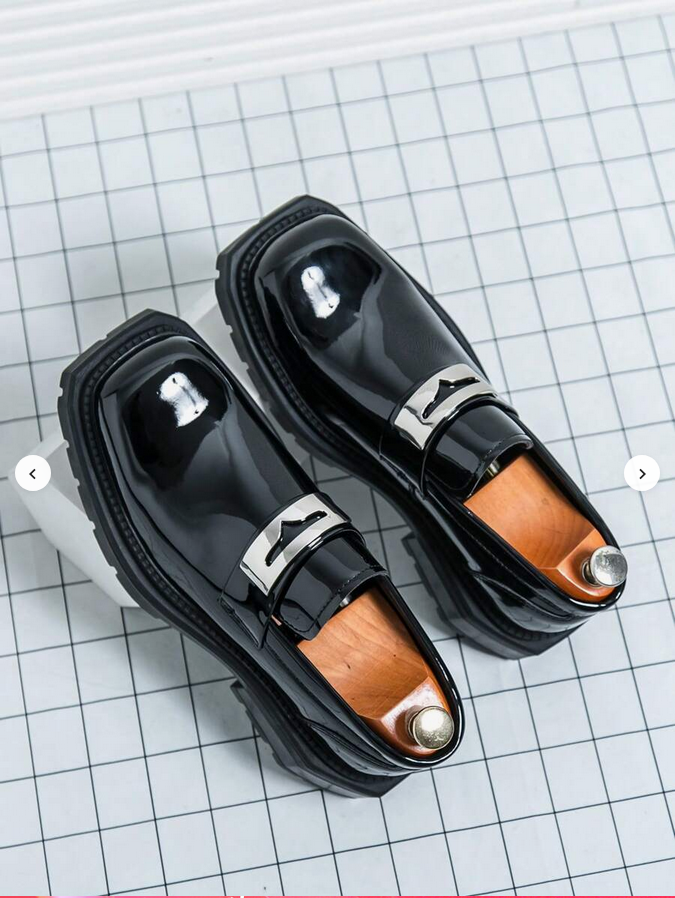 Men's Black Patent Leather Loafers
