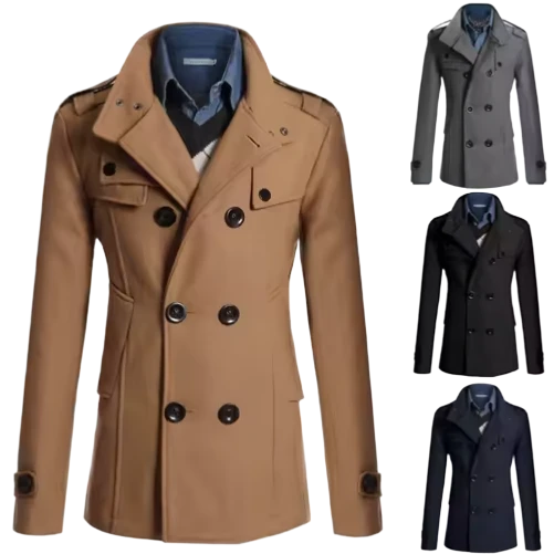 Men's Double-Breasted Trench Coat