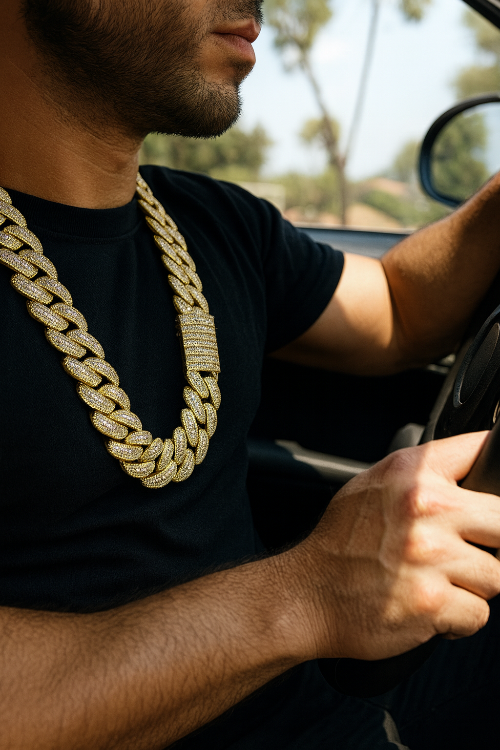 Men's Gold Cuban Link Chain Necklace
