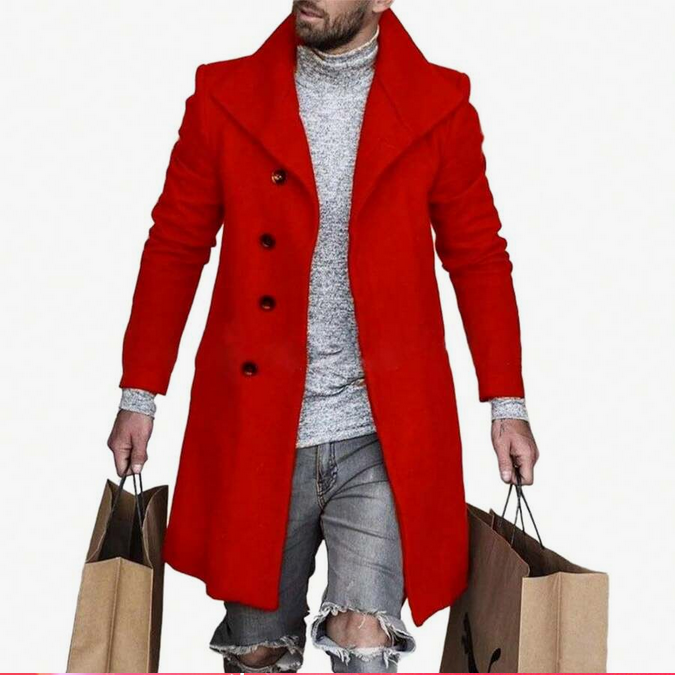 Stylish Red Overcoat