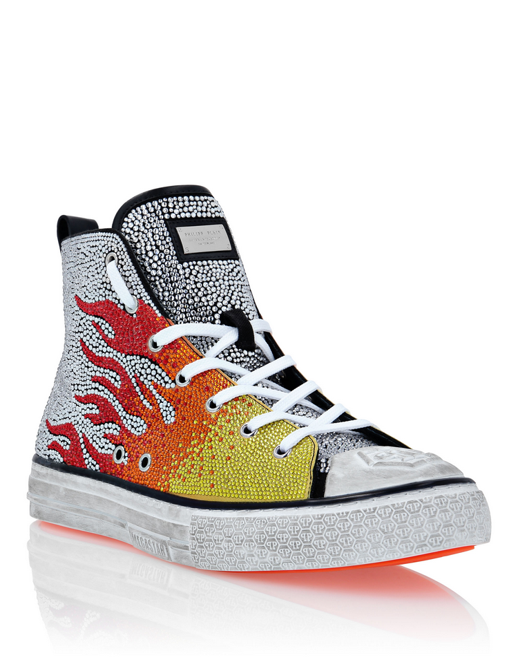 Crystal-Embellished High-Top Sneaker