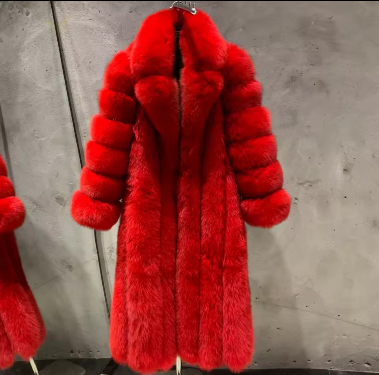 Luxury Red Fur Coat
