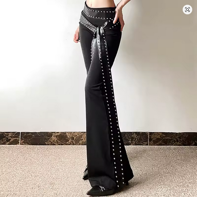 High Waist Black Flared Pants