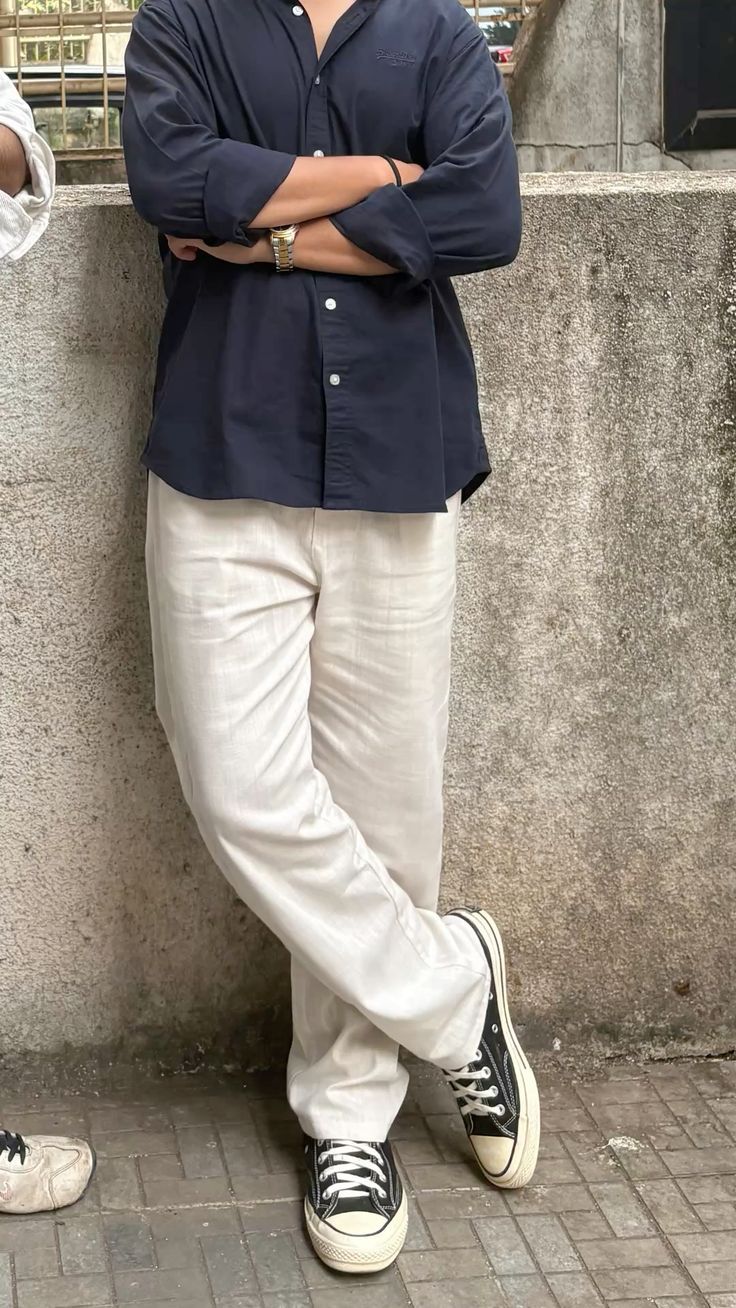 Men’s Off-White Linen Pants