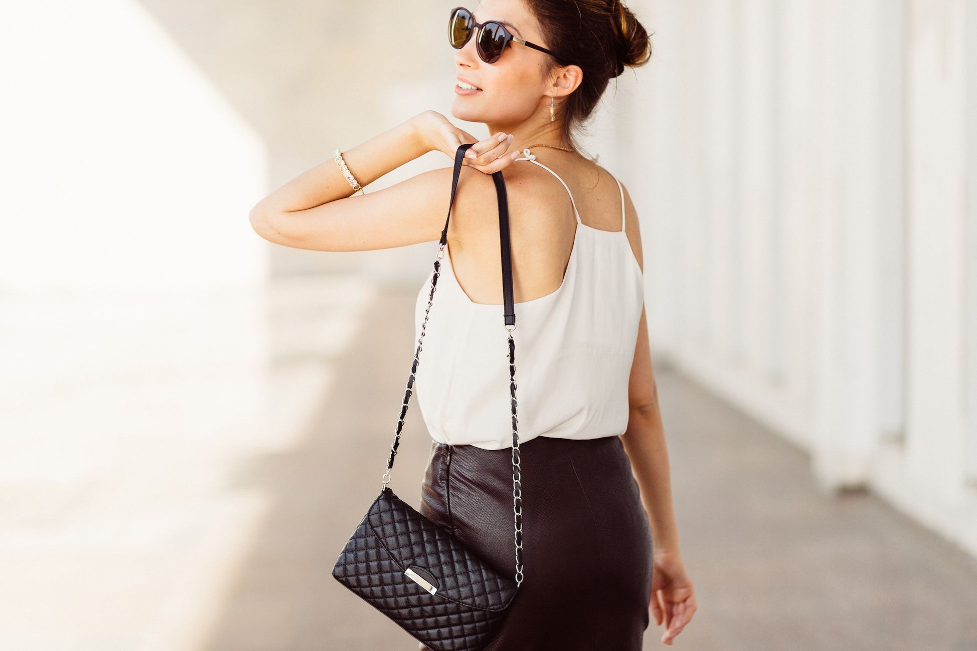 Black Quilted Shoulder Bag