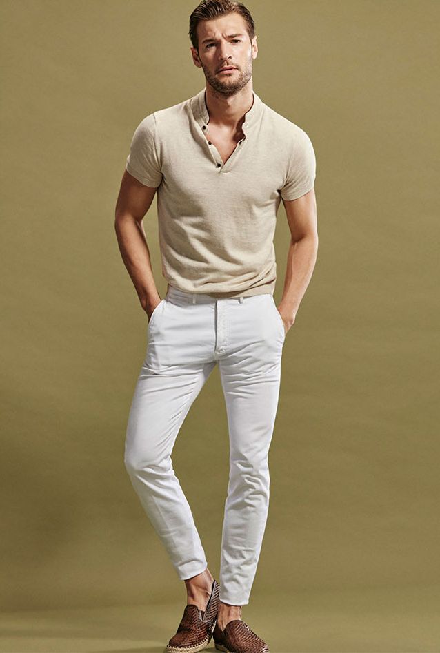 Slim Fit White Chinos