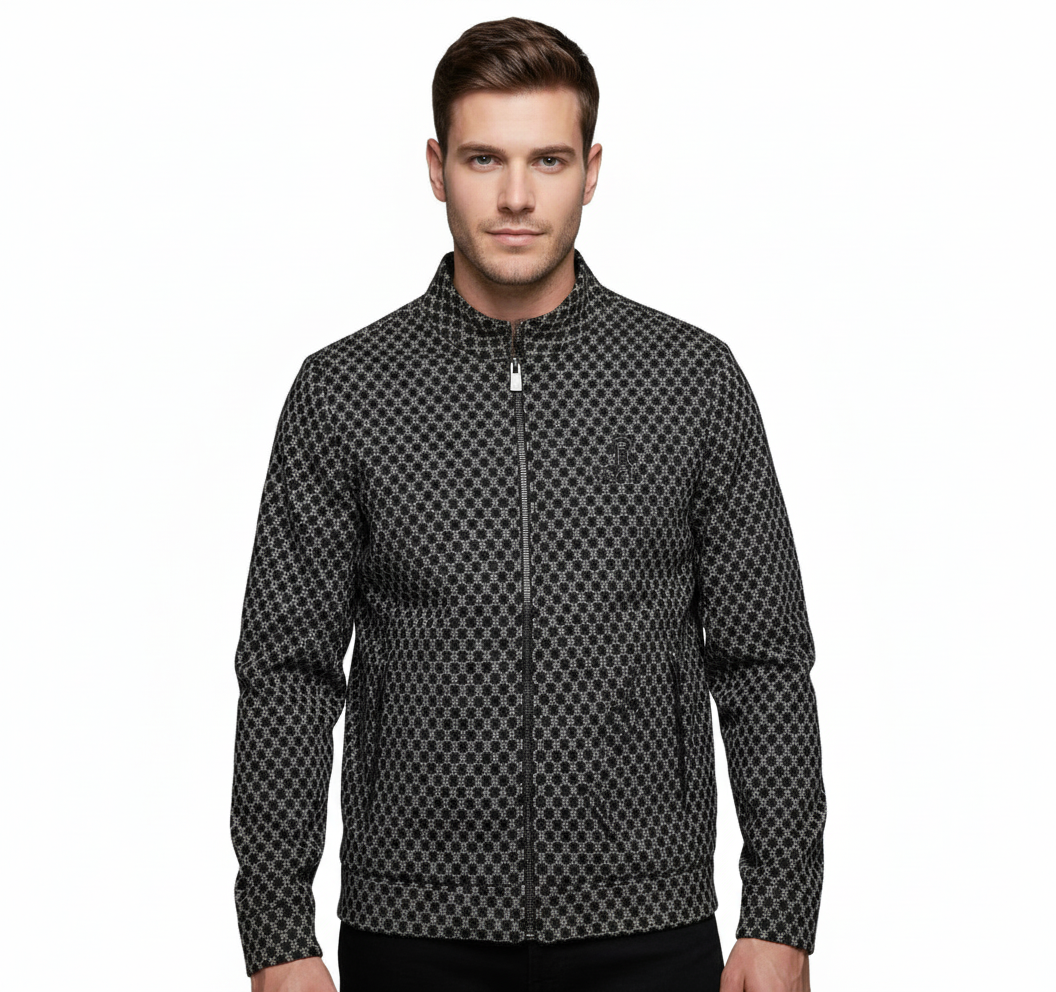 Men's Checked Zip-Up woolen Jacket