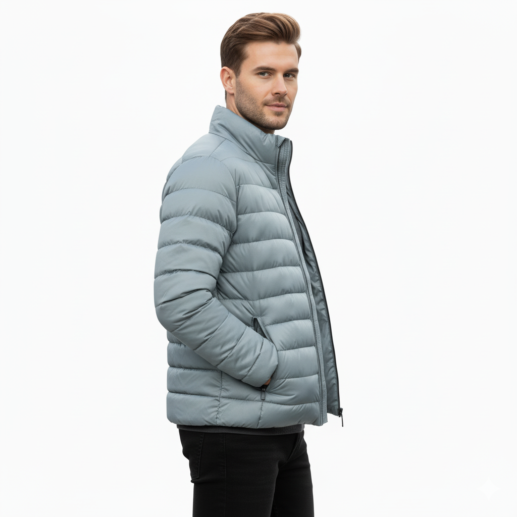 Men's Light Grey Puffer Jacket