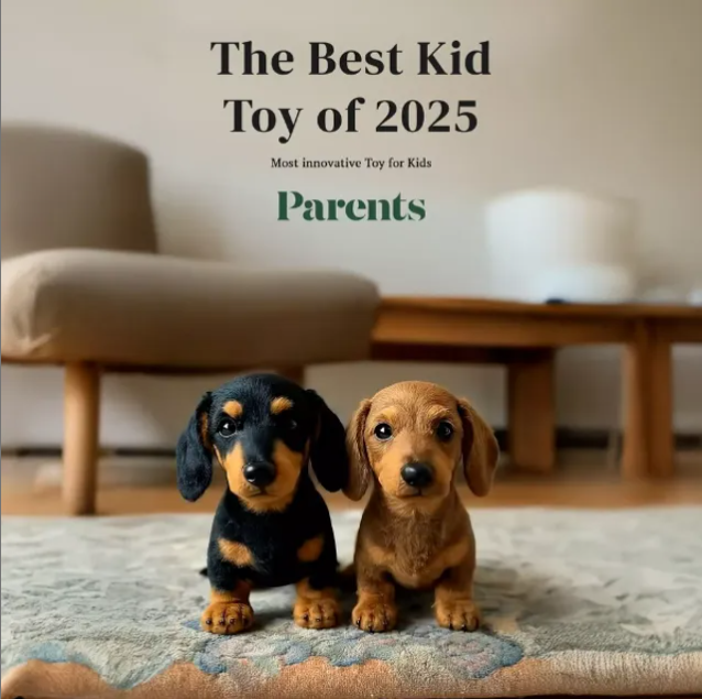 Realistic Puppy Plush Toy Duo
