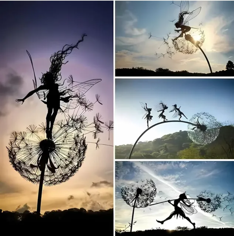 Fairy Dandelion Garden Sculpture