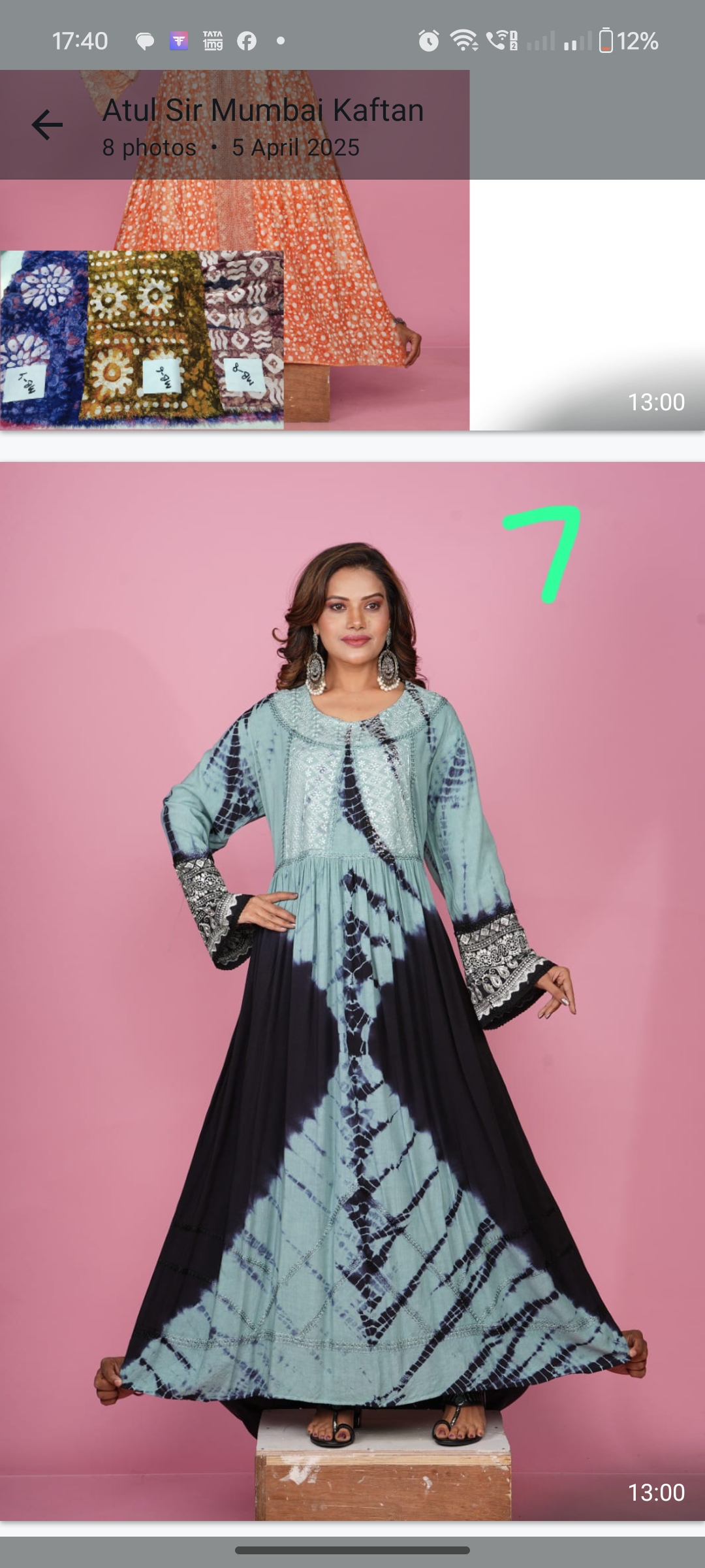 Tie-Dye Maxi Kaftan Dress