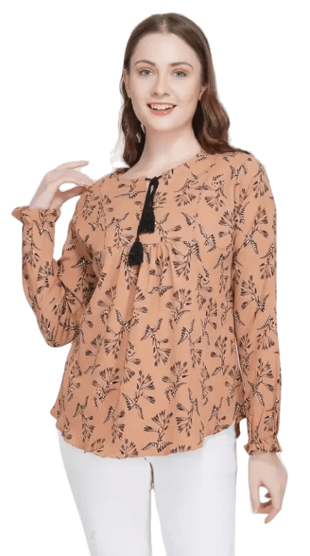 Floral Print Long Sleeve Blouse