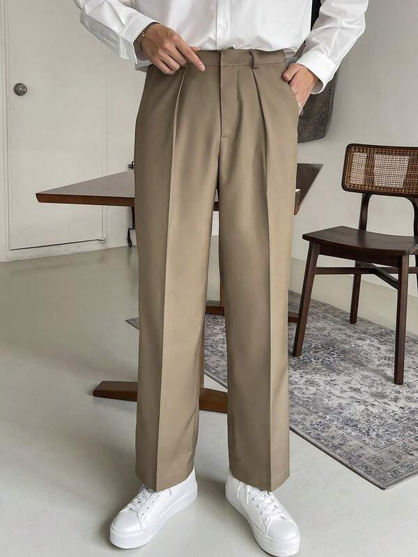 Men's Classic Beige Dress Pants