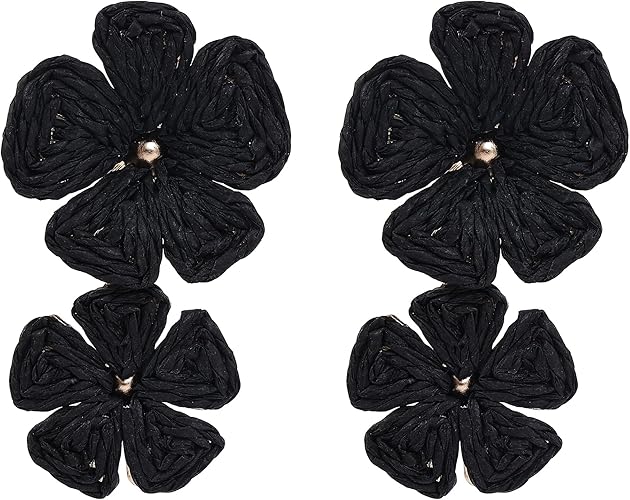 Raffia Dangling Flower Earrings