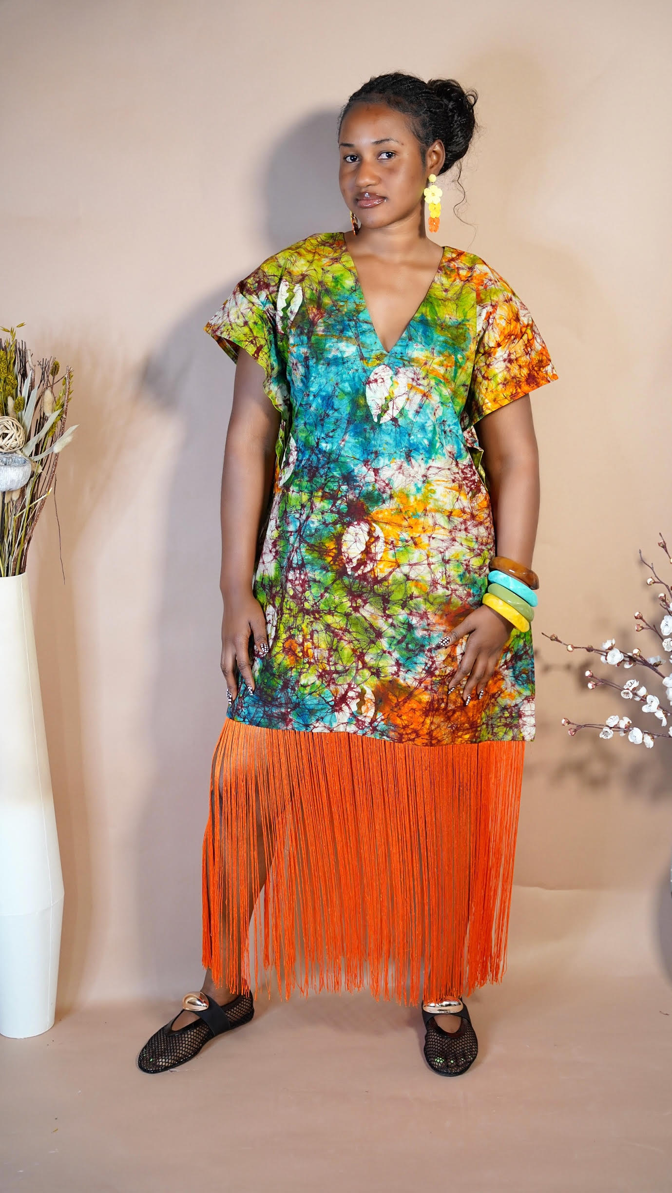 Khadija Fringe Kaftan