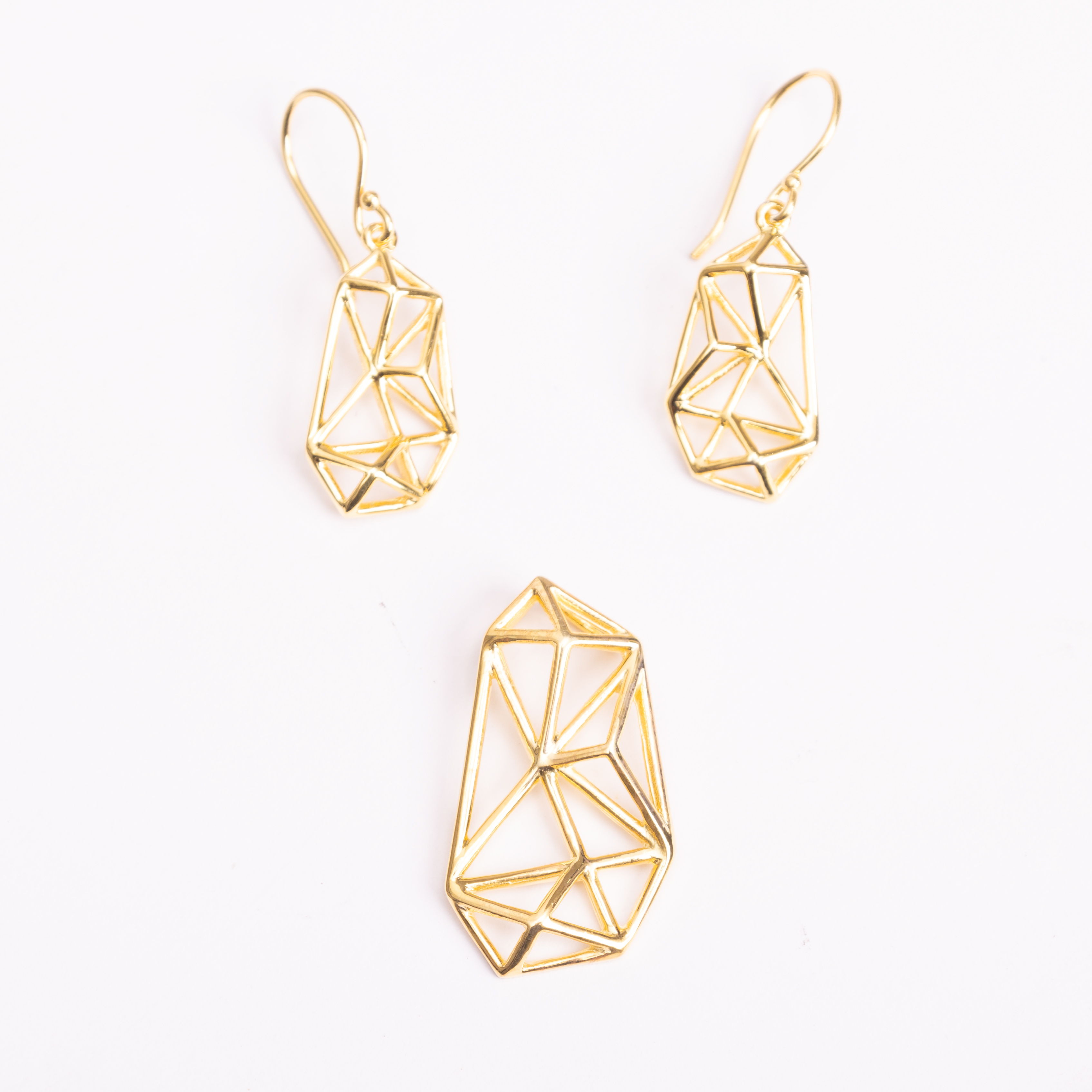 Geometric Gold Jewelry Set