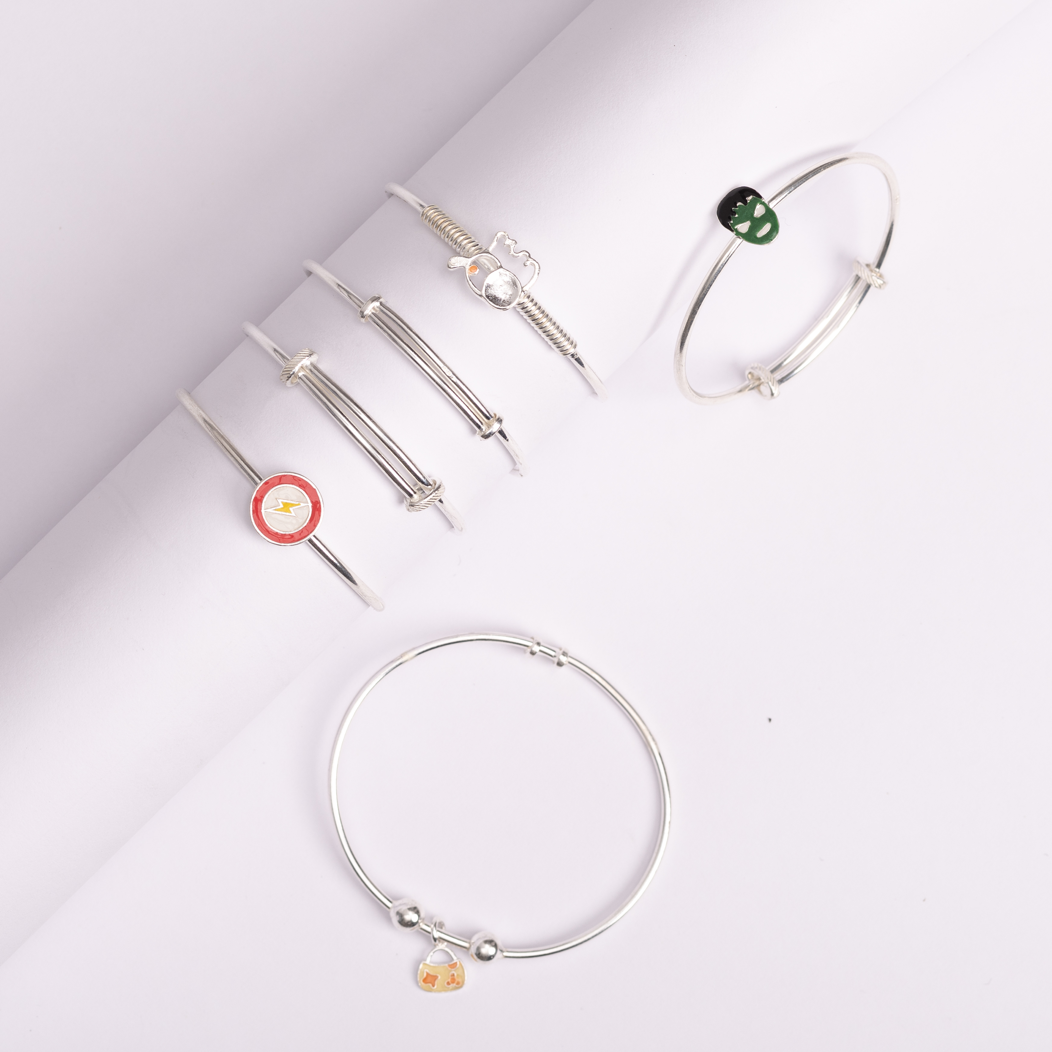Silver Bracelet with Purse Charm