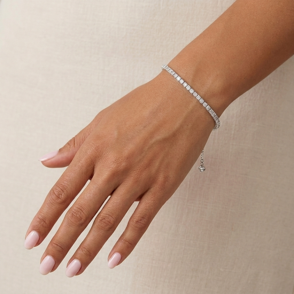 Elegant Silver Tennis Bracelet
