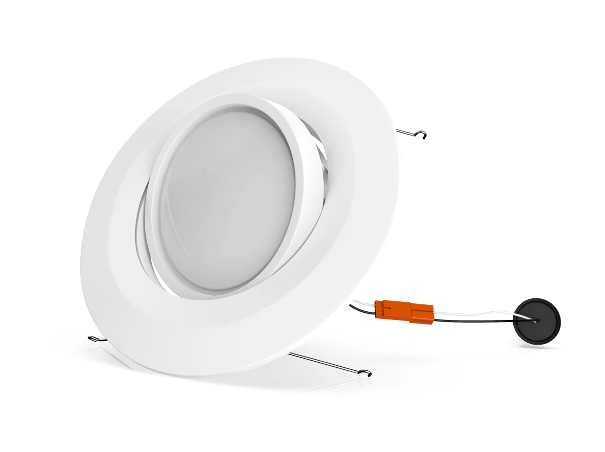 5/6-Inch LED Recessed Eyeball Downlight – 15W, 3000K/5000K, 1060 Lumens, Dimmable, Energy Star & ETL Listed