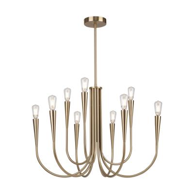 Bronte Nine Light Chandelier – Brushed Brass Finish