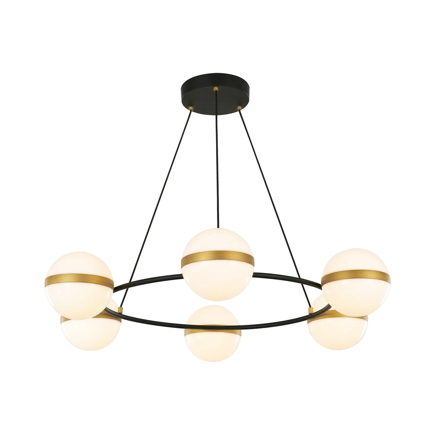 Tagliato LED Chandelier – Matte Black with Brushed Gold Accents