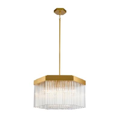 Emma Seven Light Chandelier – Brushed Brass