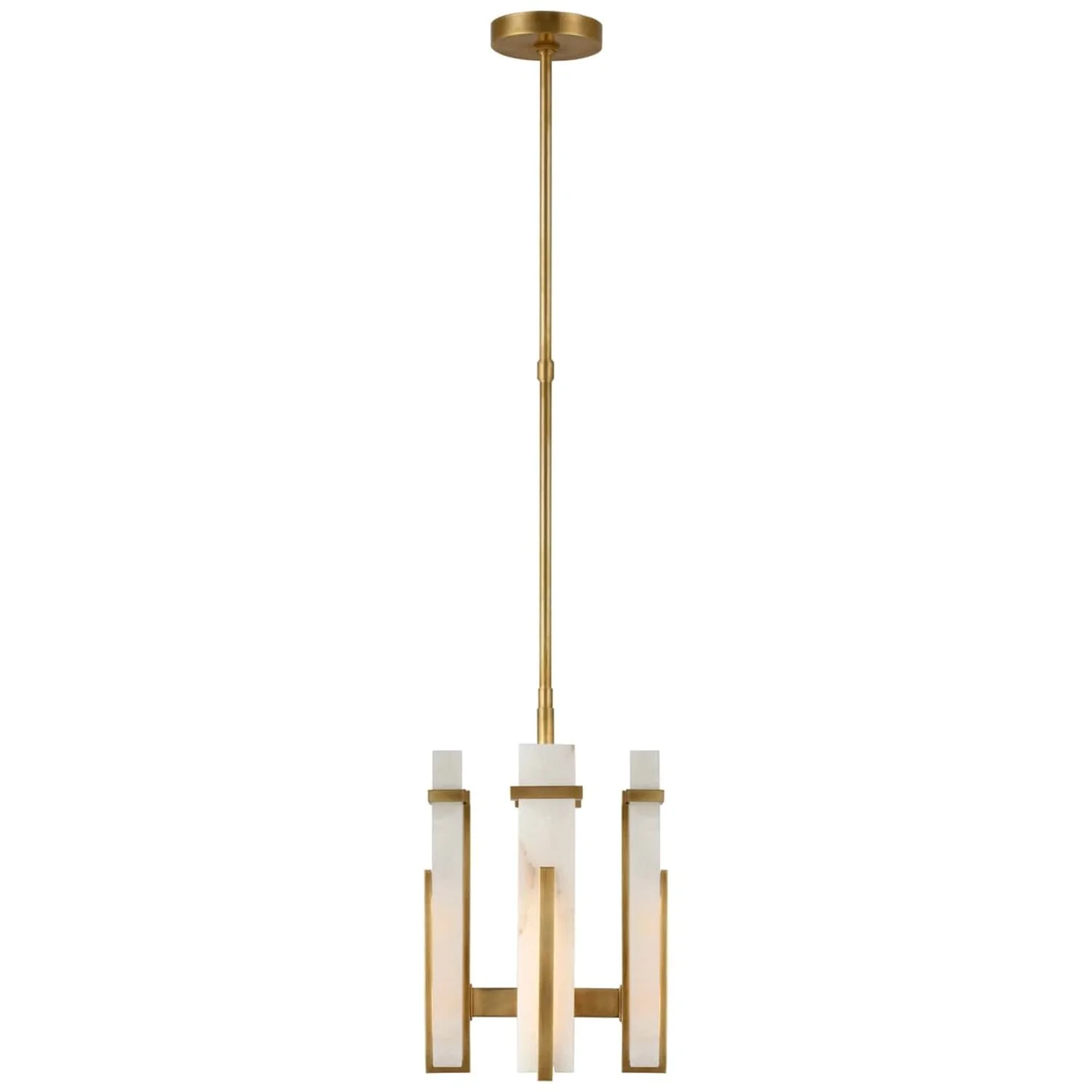 Modern 12-Inch Small LED Chandelier – Hand-Rubbed Antique Brass with Crystal