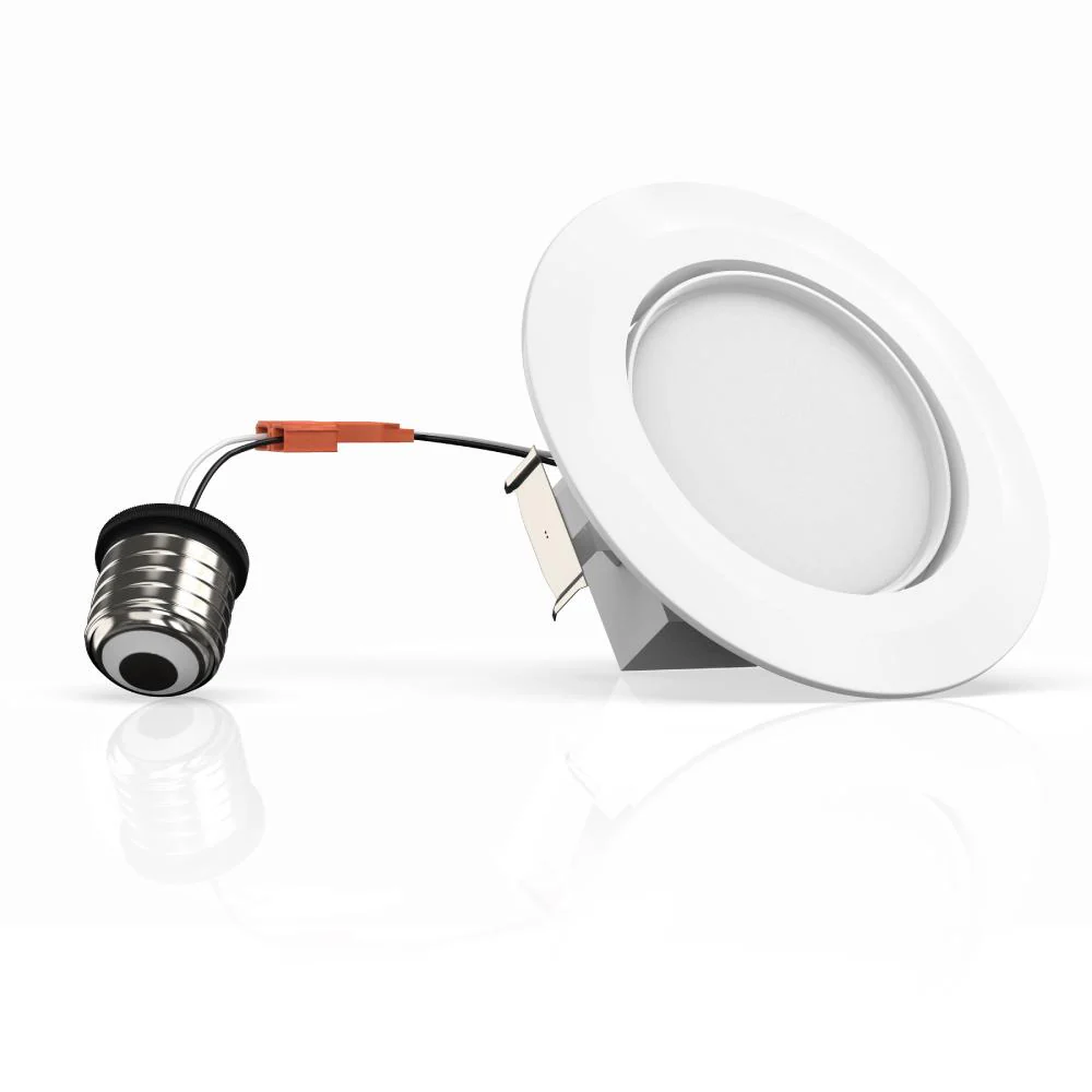 4-Inch LED Recessed Eyeball Downlight – 10W, 3000K/4000K/5000K, 740 Lumens, Dimmable, Adjustable Beam, E26 Base