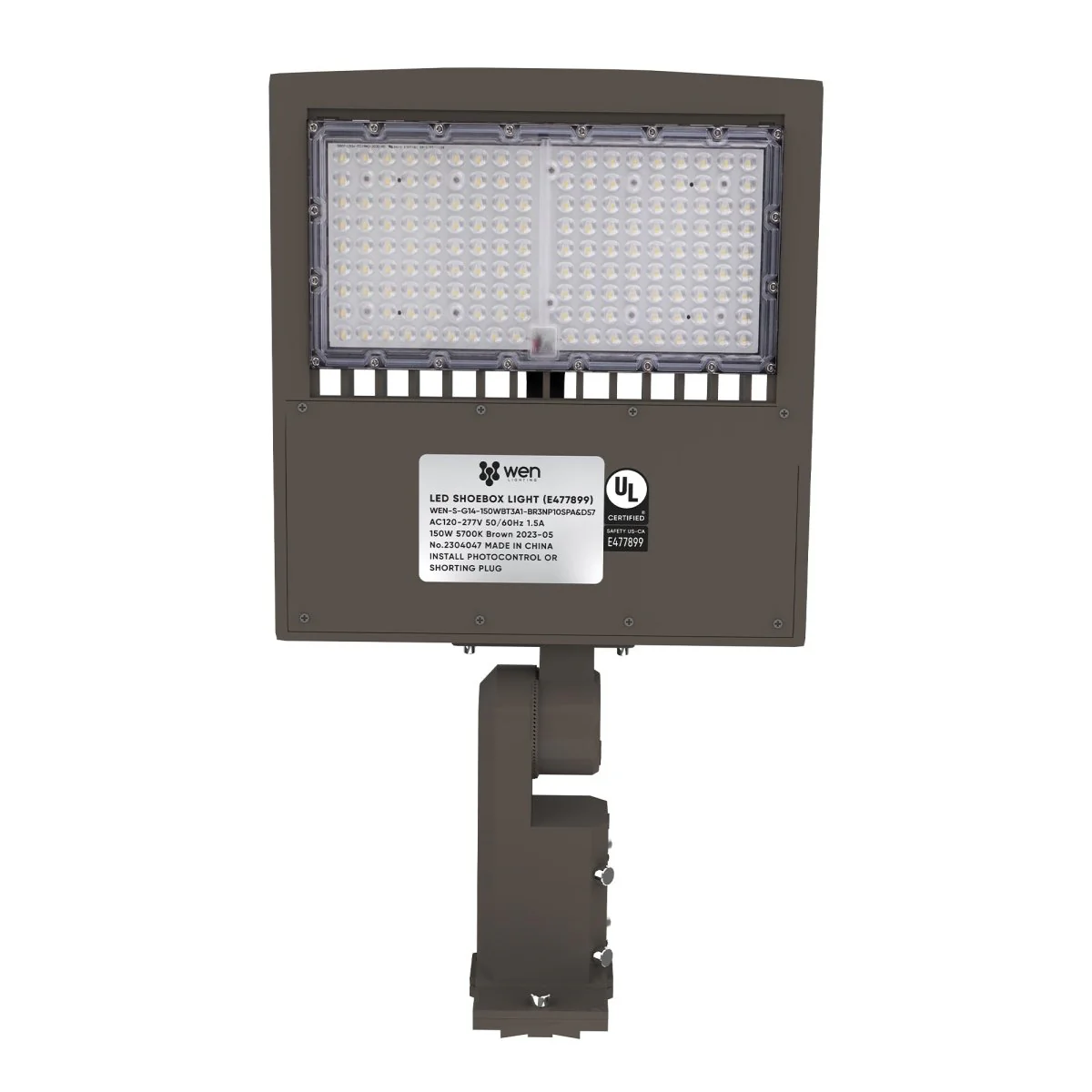 LED Pole Light – 150W/120W/100W Adjustable, 5700K, 19,950 Lumens, Universal Mount, Bronze, IP65 Waterproof, DLC Premium