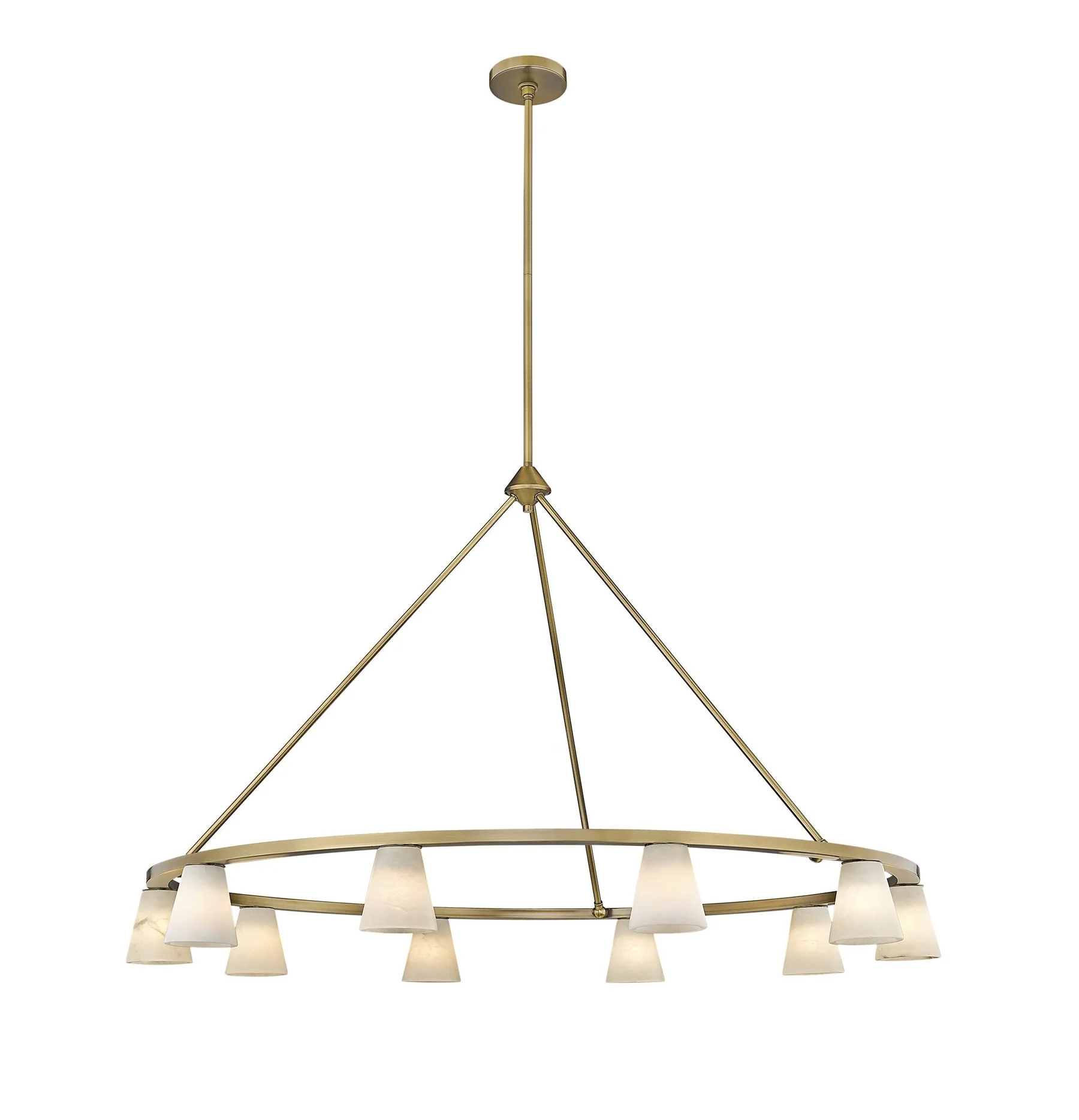 Ironstone 10-Light Chandelier – Flat Black or Oxidized Gold Finish