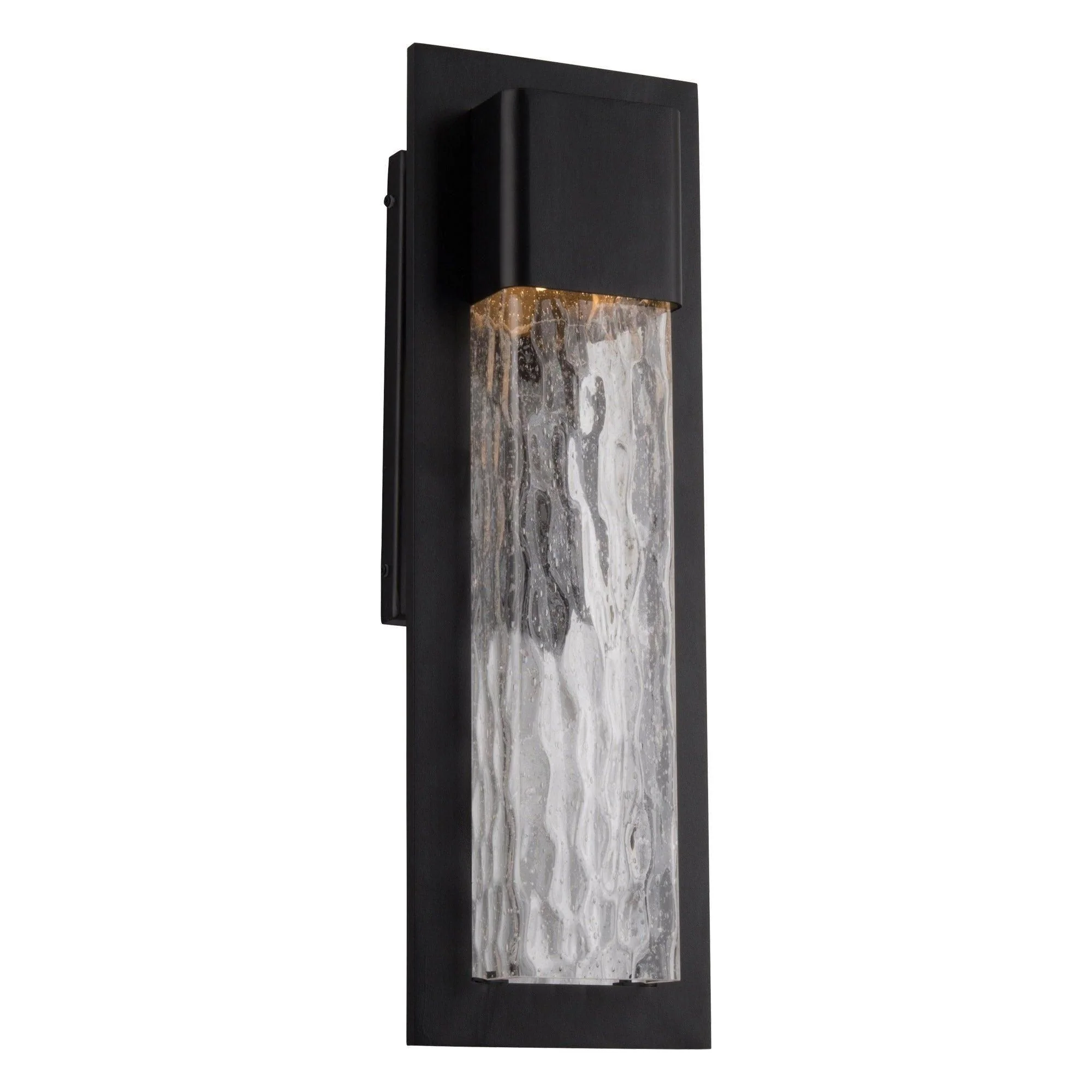 Mist 20" LED Indoor/Outdoor Wall Light – Seeded Glass, Black or Bronze Finish