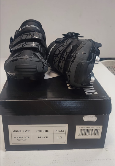 SCARPE MTB ATALA SPORT AS FAST CON CHIUSURA A CRICCHETTO REGOLABILE E TACCHETTI ESTRAIBIBLI N. 39-40-41-42-43-44-45