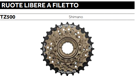 RUOTA LIBERA SHIMANO MFTZ5007428CP 14-28 7 VELOCITA' ATTACCO FILETTO 