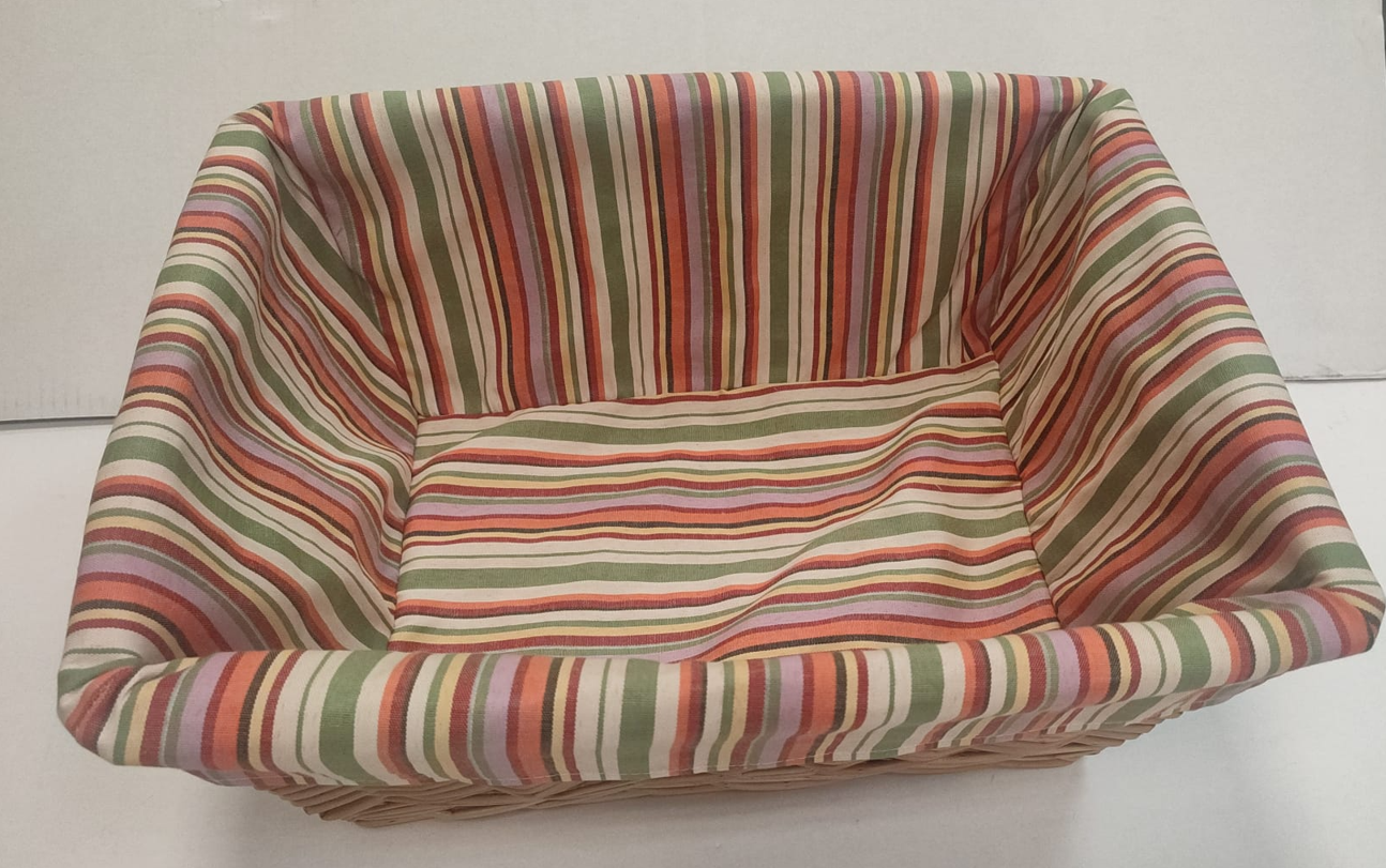 CESTO IN VIMINI CON FODERA DIMENSIONI 43X34X H20