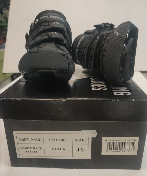 SCARPE ATALA SPORT RACE AS FAST CON CHIUSURA A CRICCHETTO REGOLABILE - BLACK N. 46