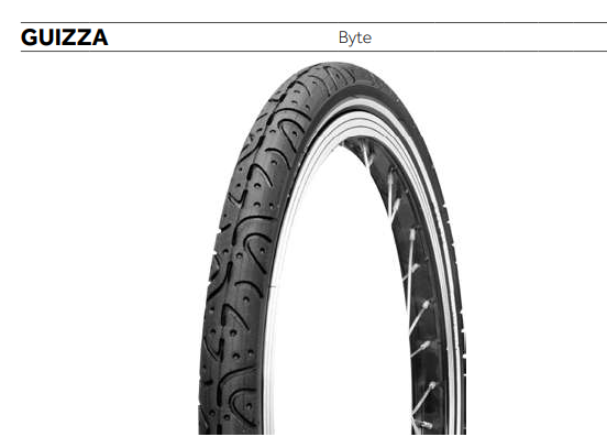 COPERTONE BYTE 24X1.75 GUIZZA BIANCO/NERO