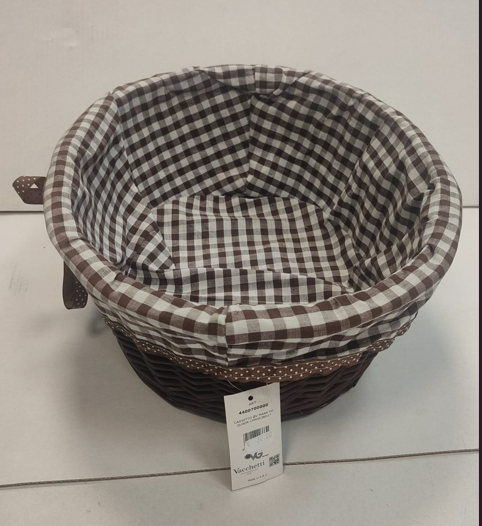 CESTINI IN VIMINI CON FODERA DIM 44X33X H 20