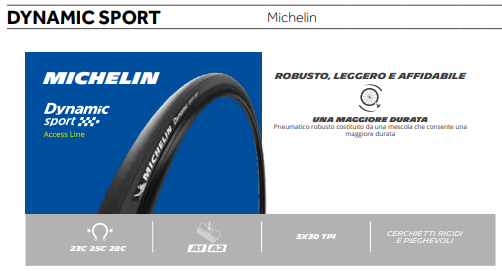 COPERTONCINO MICHELIN 700X25 DYNAMIC SPORT NERO 