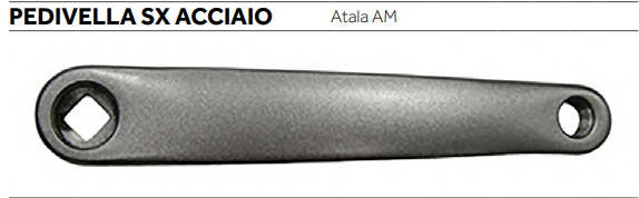 PEDIVELLA SX ACCIAIO .LUNGHEZZA 170MM COLORE NERA/SILVER