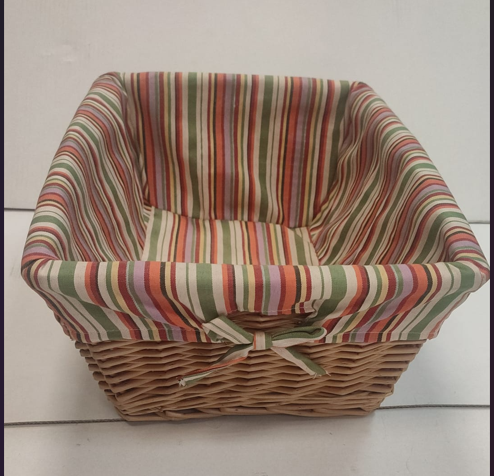 CESTO IN VIMINI CON FODERA DIMENSIONI 43X34X H20