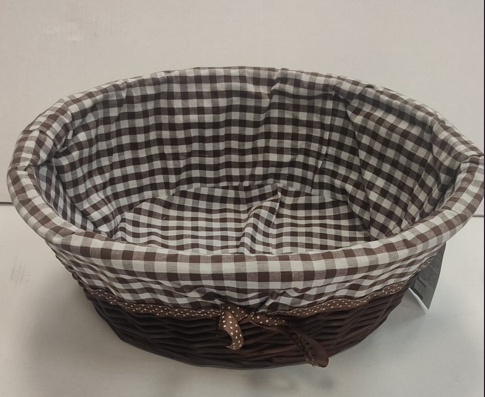 CESTINI IN VIMINI CON FODERA DIM 44X33X H 20