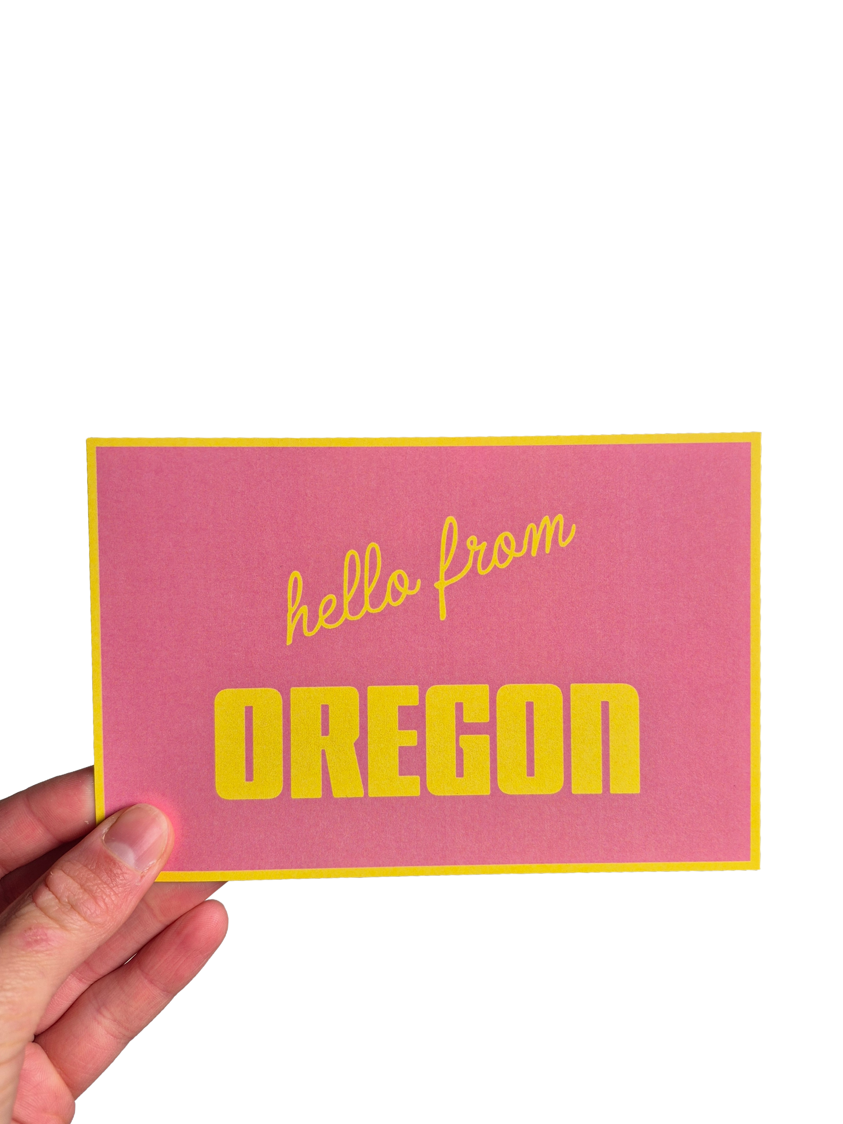 Pink & Yellow Oregon Postcard